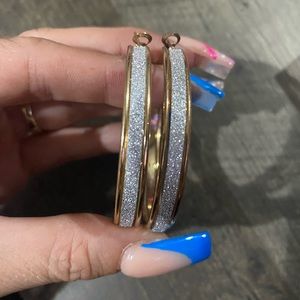 Ladies hoops with glitter brand new
